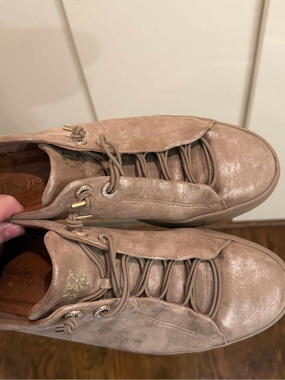 Paul Green Women's Platform Sneakers in Taupe Beige - Picture 6 of 7
